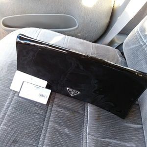 Prada satin pochette clutch